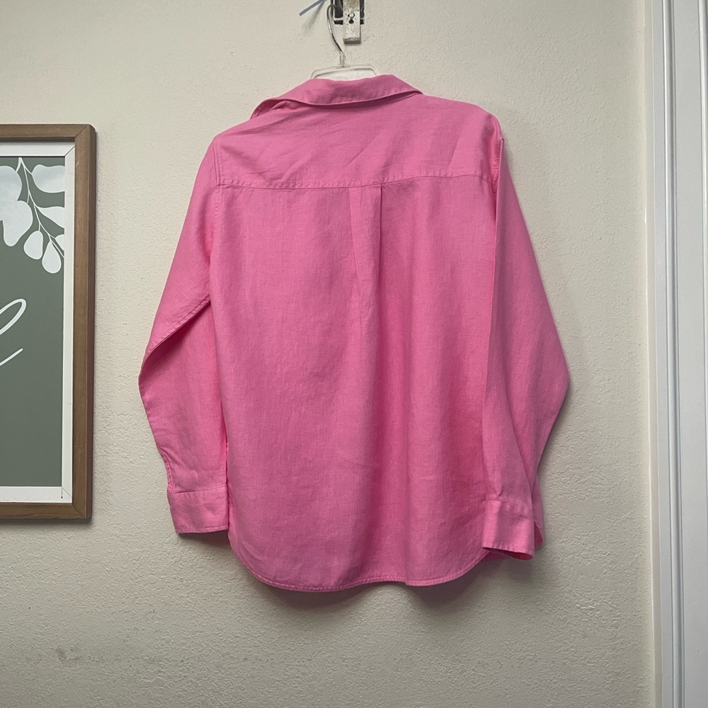 Athleta Vibrant Pink Collared Shirt - Picture 3 of 11